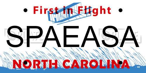 SPAEASA North Carolina License Plate