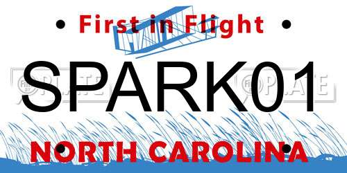 SPARK01 North Carolina License Plate