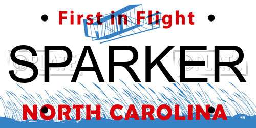 SPARKER North Carolina License Plate