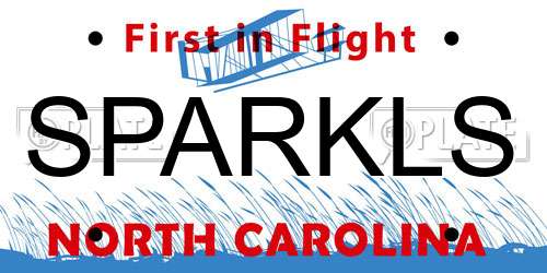 SPARKLS North Carolina License Plate