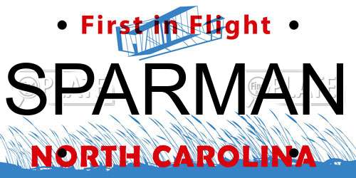 SPARMAN North Carolina License Plate