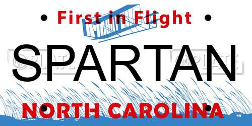 SPARTAN North Carolina License Plate