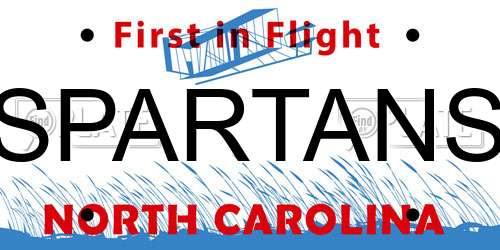 SPARTANS North Carolina License Plate