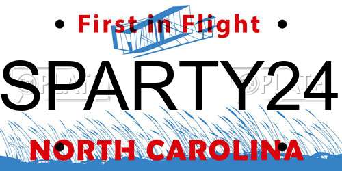 SPARTY24 North Carolina License Plate