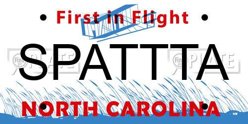 SPATTTA North Carolina License Plate