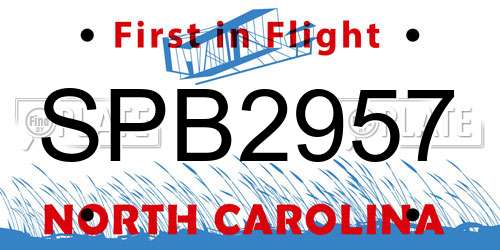 SPB2957 North Carolina License Plate