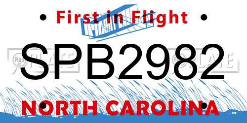 SPB2982 North Carolina License Plate
