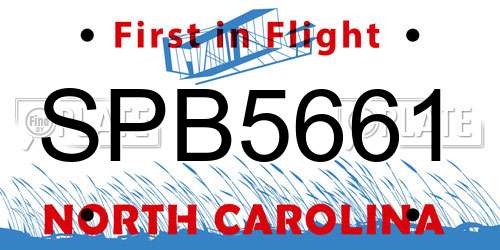 SPB5661 North Carolina License Plate