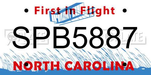SPB5887 North Carolina License Plate