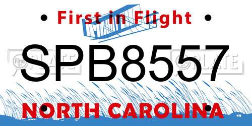 SPB8557 North Carolina License Plate