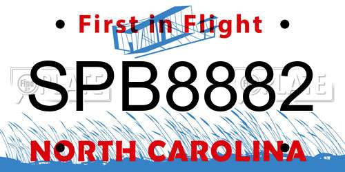 SPB8882 North Carolina License Plate
