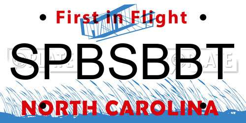SPBSBBT North Carolina License Plate
