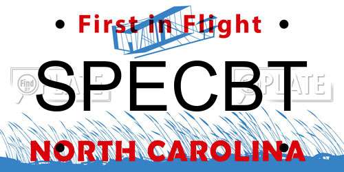 SPECBT North Carolina License Plate