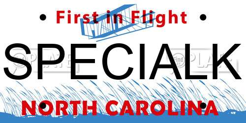 SPECIALK North Carolina License Plate
