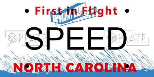 SPEED North Carolina License Plate