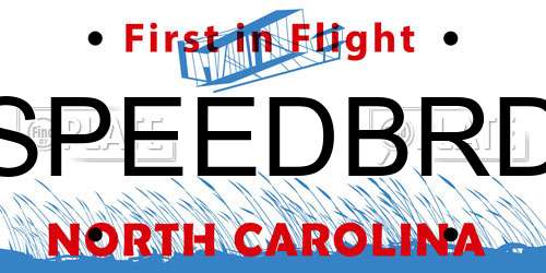 SPEEDBRD North Carolina License Plate