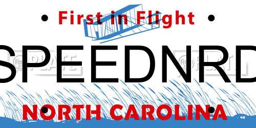 SPEEDNRD North Carolina License Plate