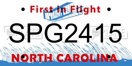 SPG2415 North Carolina License Plate