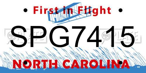 SPG7415 North Carolina License Plate