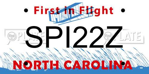 SPI22Z North Carolina License Plate
