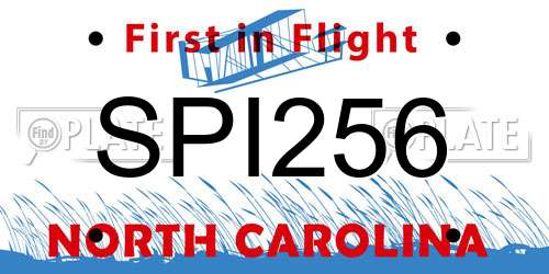 SPI256 North Carolina License Plate