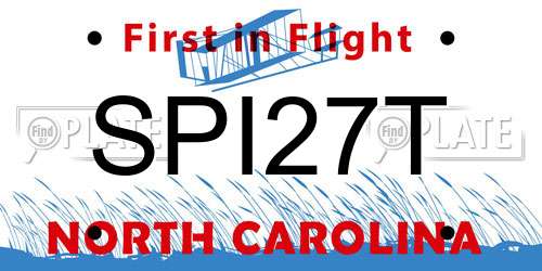 SPI27T North Carolina License Plate