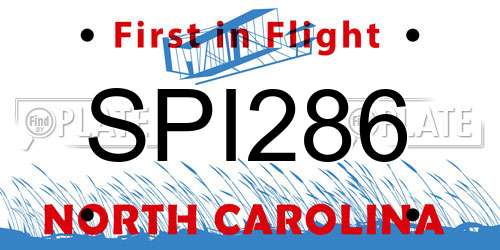 SPI286 North Carolina License Plate