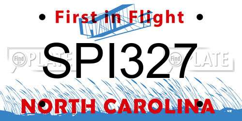 SPI327 North Carolina License Plate