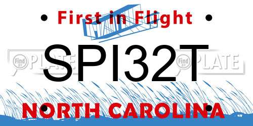 SPI32T North Carolina License Plate