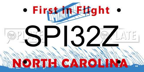 SPI32Z North Carolina License Plate