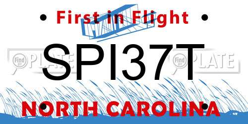 SPI37T North Carolina License Plate