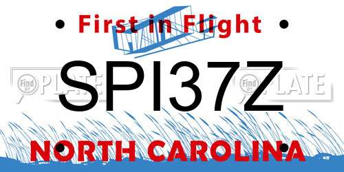 SPI37Z North Carolina License Plate