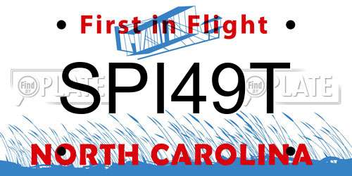 SPI49T North Carolina License Plate
