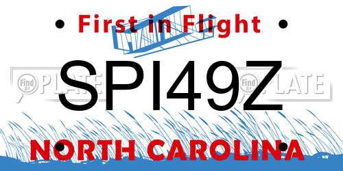 SPI49Z North Carolina License Plate
