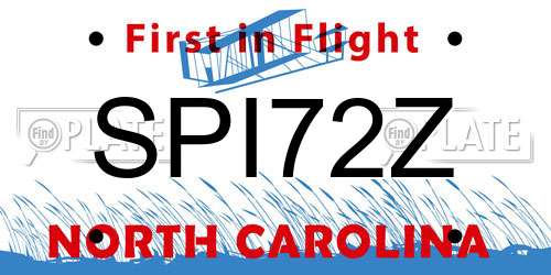 SPI72Z North Carolina License Plate