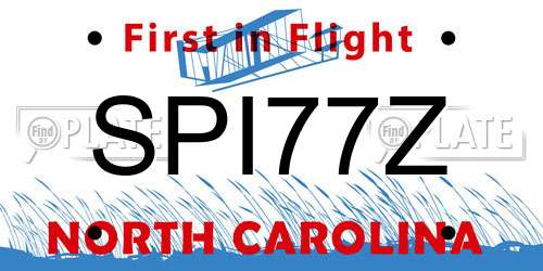 SPI77Z North Carolina License Plate