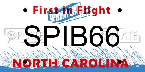 SPIB66 North Carolina License Plate