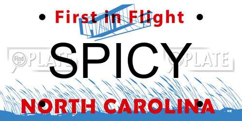 SPICY North Carolina License Plate