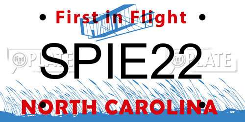 SPIE22 North Carolina License Plate
