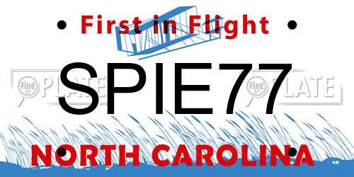 SPIE77 North Carolina License Plate