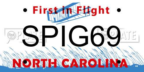 SPIG69 North Carolina License Plate