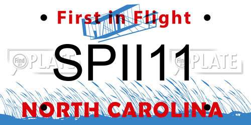 SPII11 North Carolina License Plate