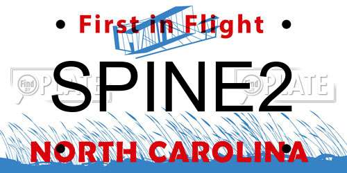 SPINE2 North Carolina License Plate