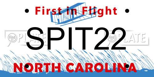 SPIT22 North Carolina License Plate