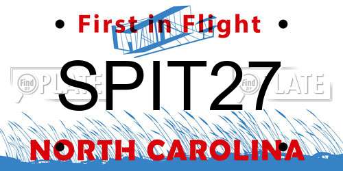 SPIT27 North Carolina License Plate