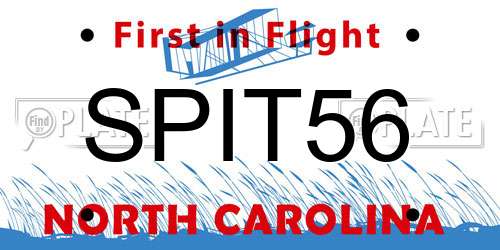 SPIT56 North Carolina License Plate