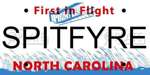 SPITFYRE North Carolina License Plate