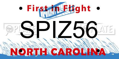 SPIZ56 North Carolina License Plate