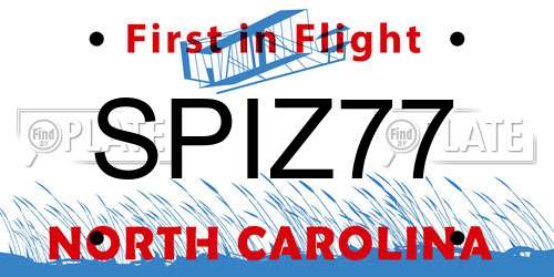 SPIZ77 North Carolina License Plate