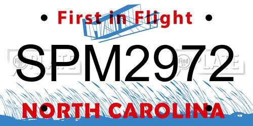SPM2972 North Carolina License Plate